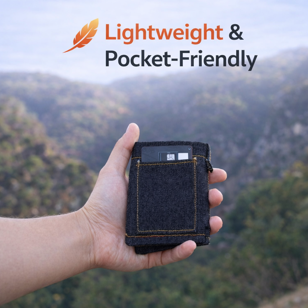 Mini Denim Wallet – Compact, Stylish & Durable | Best For Gift